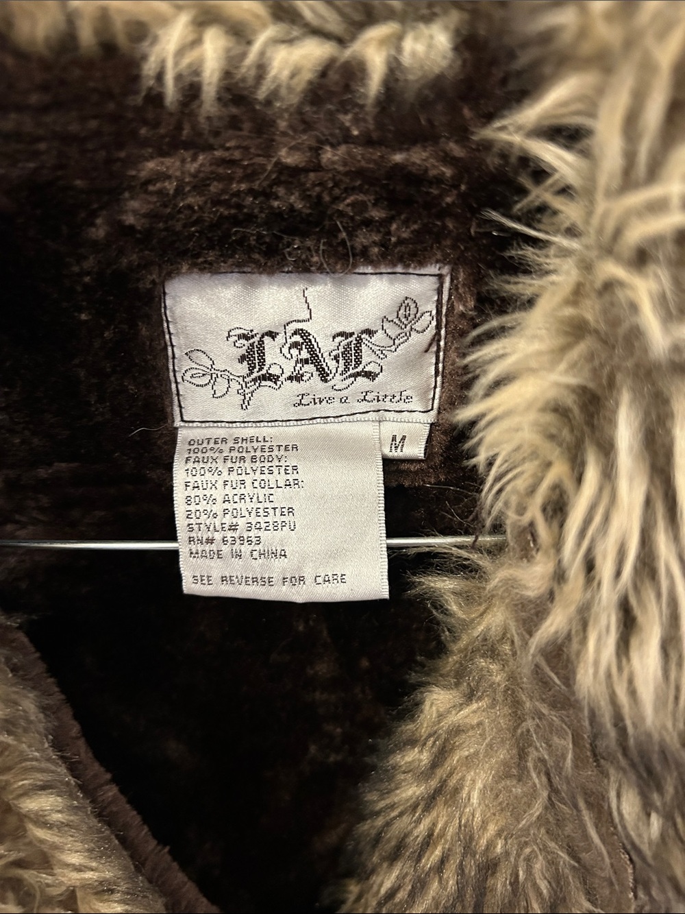 Live a Little Dark Brown Faux Fur Collar Zip Vest image 2